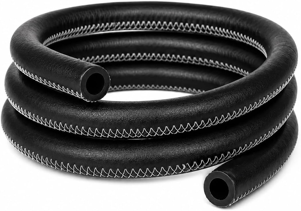 Tiger Wood Shisha-Lederschlauch Schwarz – 1,5 m mit Silikonschlauch