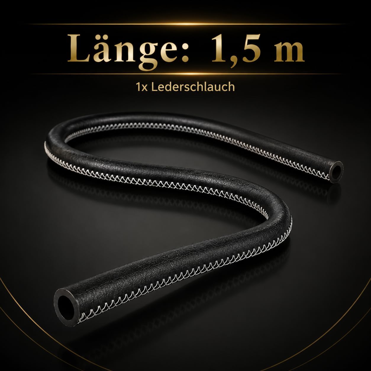 Tiger Wood Shisha-Lederschlauch Schwarz – 1,5 m mit Silikonschlauch – Bild 6