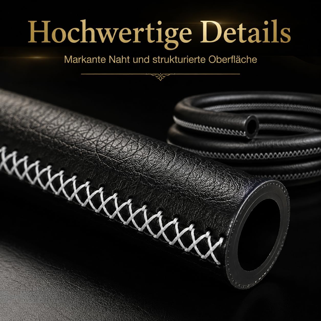 Tiger Wood Shisha-Lederschlauch Schwarz – 1,5 m mit Silikonschlauch – Bild 7