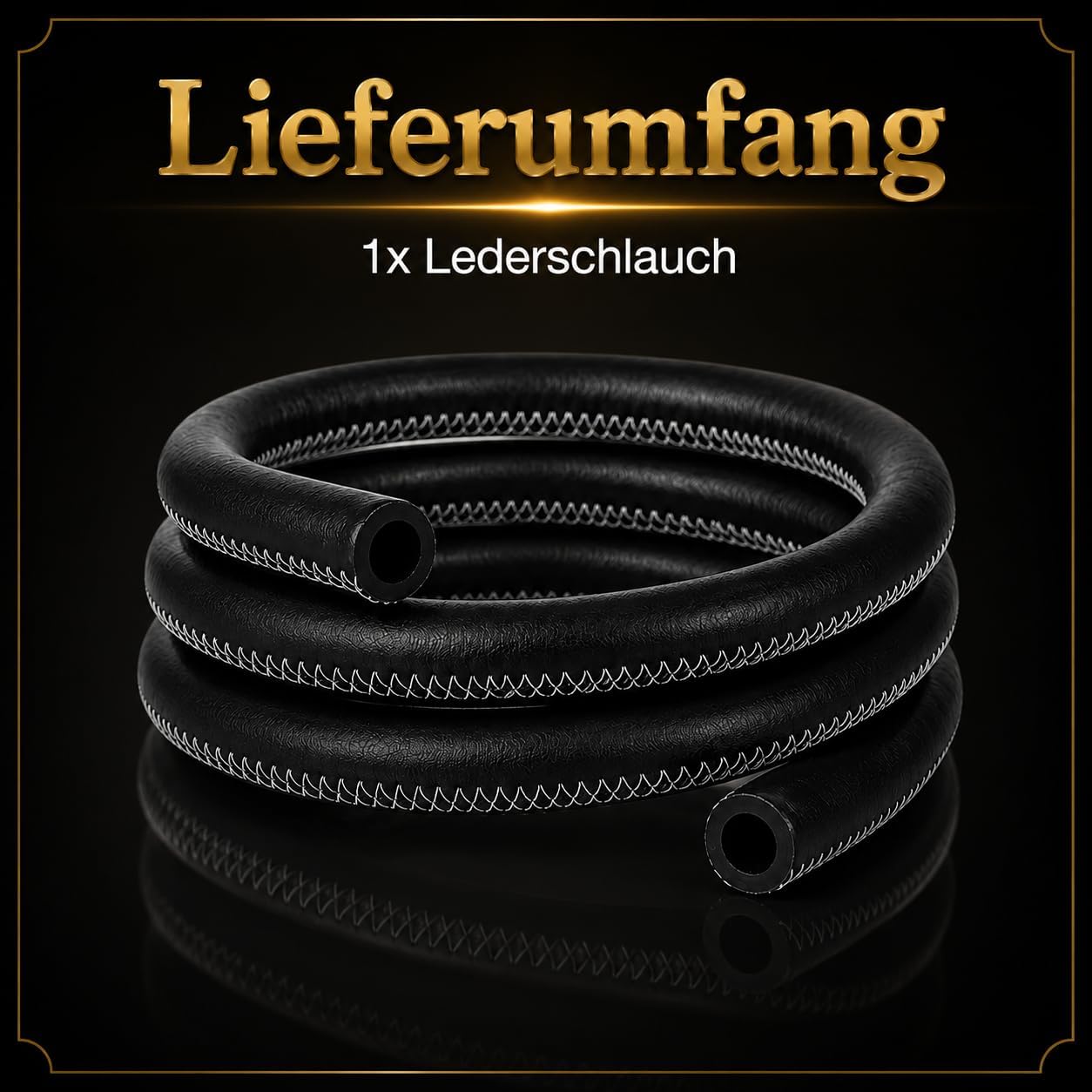 Tiger Wood Shisha-Lederschlauch Schwarz – 1,5 m mit Silikonschlauch – Bild 8