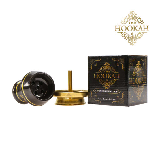 Stein der Weisen Steinkopf 5-Loch GOLD mit Kaminaufsatz Edelstahl THE HOOKAH – Bild 2