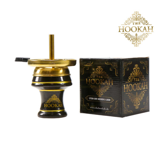 Stein der Weisen Steinkopf 5-Loch GOLD mit Kaminaufsatz Edelstahl THE HOOKAH – Bild 3