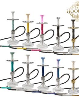 THE HOOKAH 2Pac Shisha aus V2A Edelstahl mit Epoxidharz Rauchsäule, Doppel-Kohleteller und verschiedenen Colorwaves