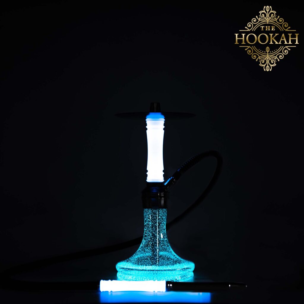 THE HOOKAH 2Pac Woodoo Shisha mit leuchtender Kristallglas Bowl, V2A Edelstahl und Epoxidharz Rauchsäule