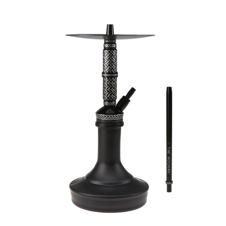 THE HOOKAH VENOM Shisha aus V2A Edelstahl in Schwarz Matt mit CNC Rauchsäule und verstecktem Blow-Off-System