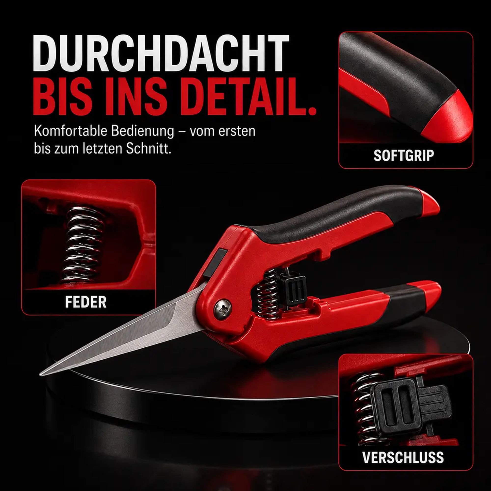 Schwertkrone Präzisionsschere 20 cm für Kräuter, Bonsai und Pflanzen – Bild 4