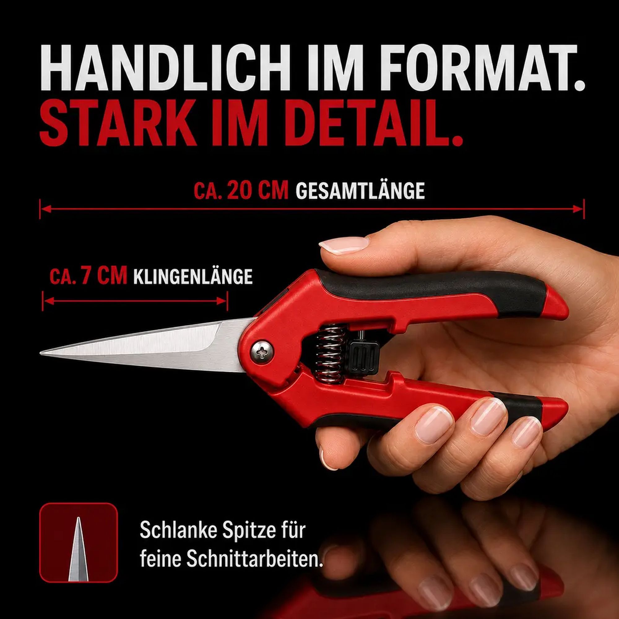 Schwertkrone Präzisionsschere 20 cm für Kräuter, Bonsai und Pflanzen – Bild 5