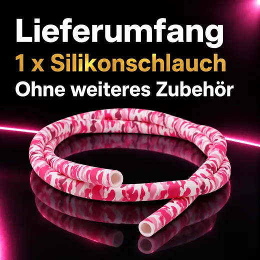Shisha-Silikonschlauch Camouflage Pink – Lieferumfang