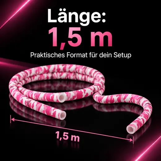 Shisha-Silikonschlauch Camouflage Pink – Länge ca. 1,5 m
