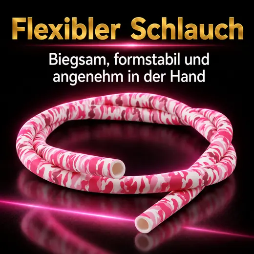 Shisha-Silikonschlauch Camouflage Pink – flexible und knickfeste Ausführung