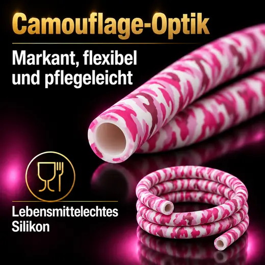 Shisha-Silikonschlauch Camouflage Pink – Material und Oberfläche