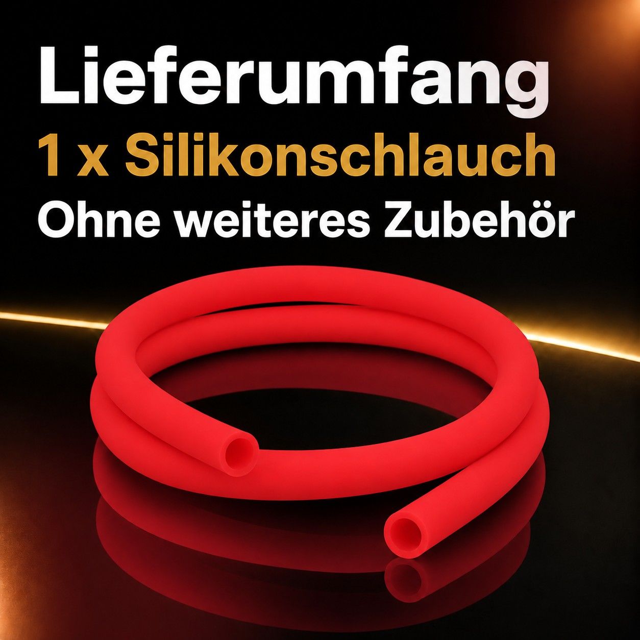 Shisha-Silikonschlauch Rot Matt – Lieferumfang