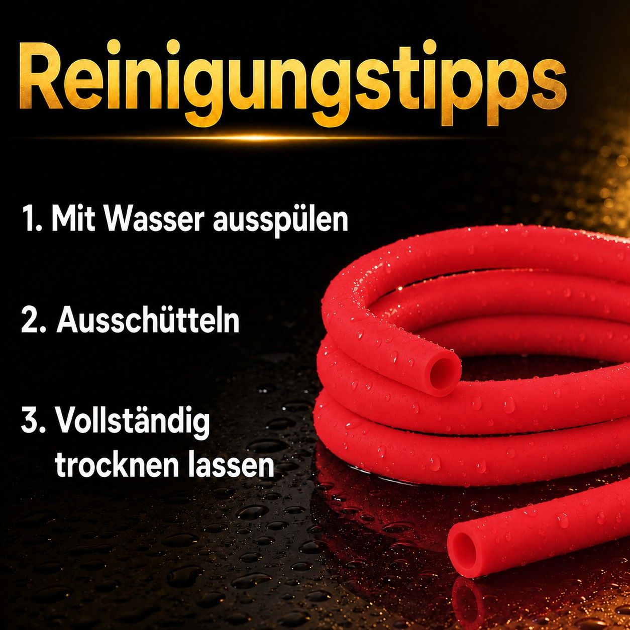 Shisha-Silikonschlauch Rot Matt – Reinigung und Pflege