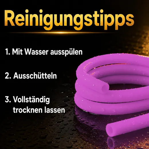 Silikonschlauch Violett Matt – Reinigung und Pflege