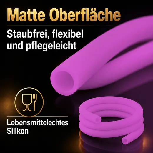 Silikonschlauch Violett Matt – Material und Oberfläche