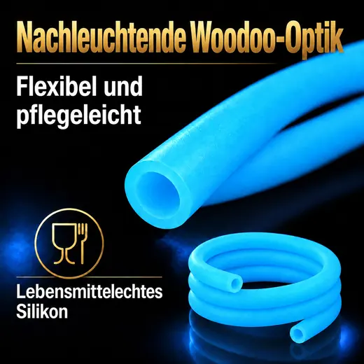 Shisha-Silikonschlauch WOODOO Blau – Material und Oberfläche