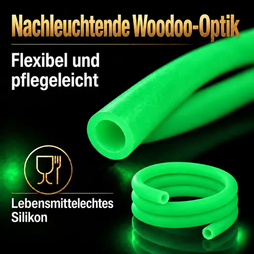 Shisha-Silikonschlauch WOODOO Grün – Material und Oberfläche