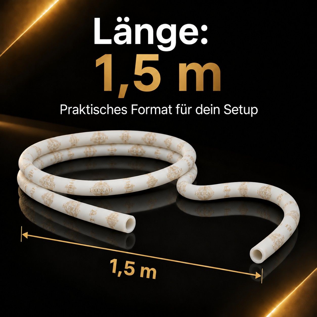 THE HOOKAH White Silikonschlauch – Länge ca. 1,5 m