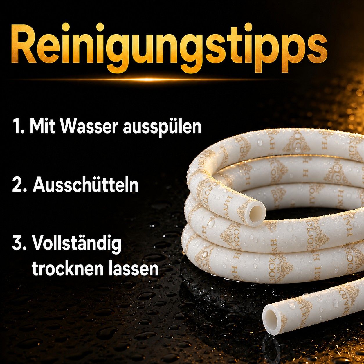 THE HOOKAH White Silikonschlauch – Reinigung und Pflege