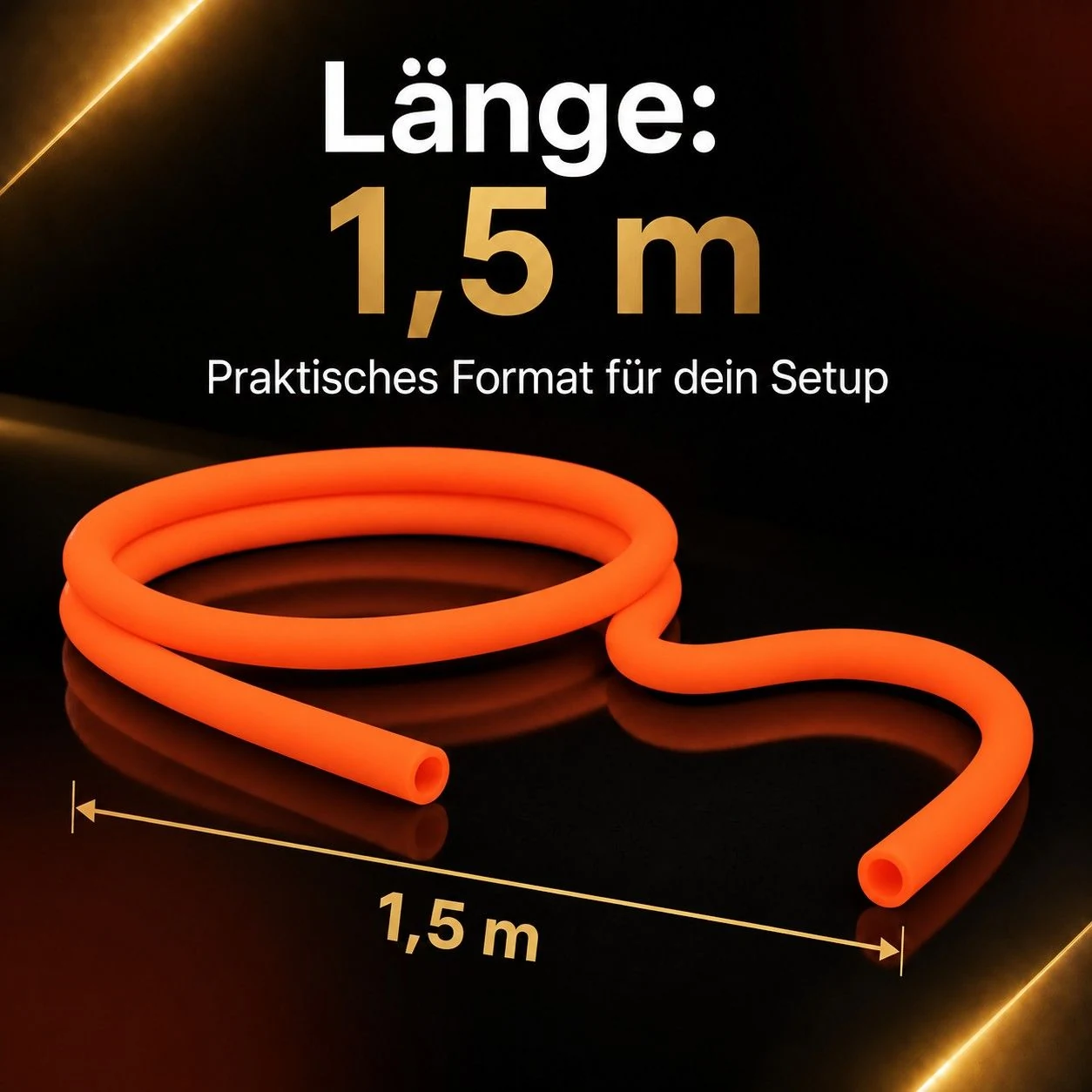 Shisha-Silikonschlauch Orange Matt – Länge ca. 1,5 m