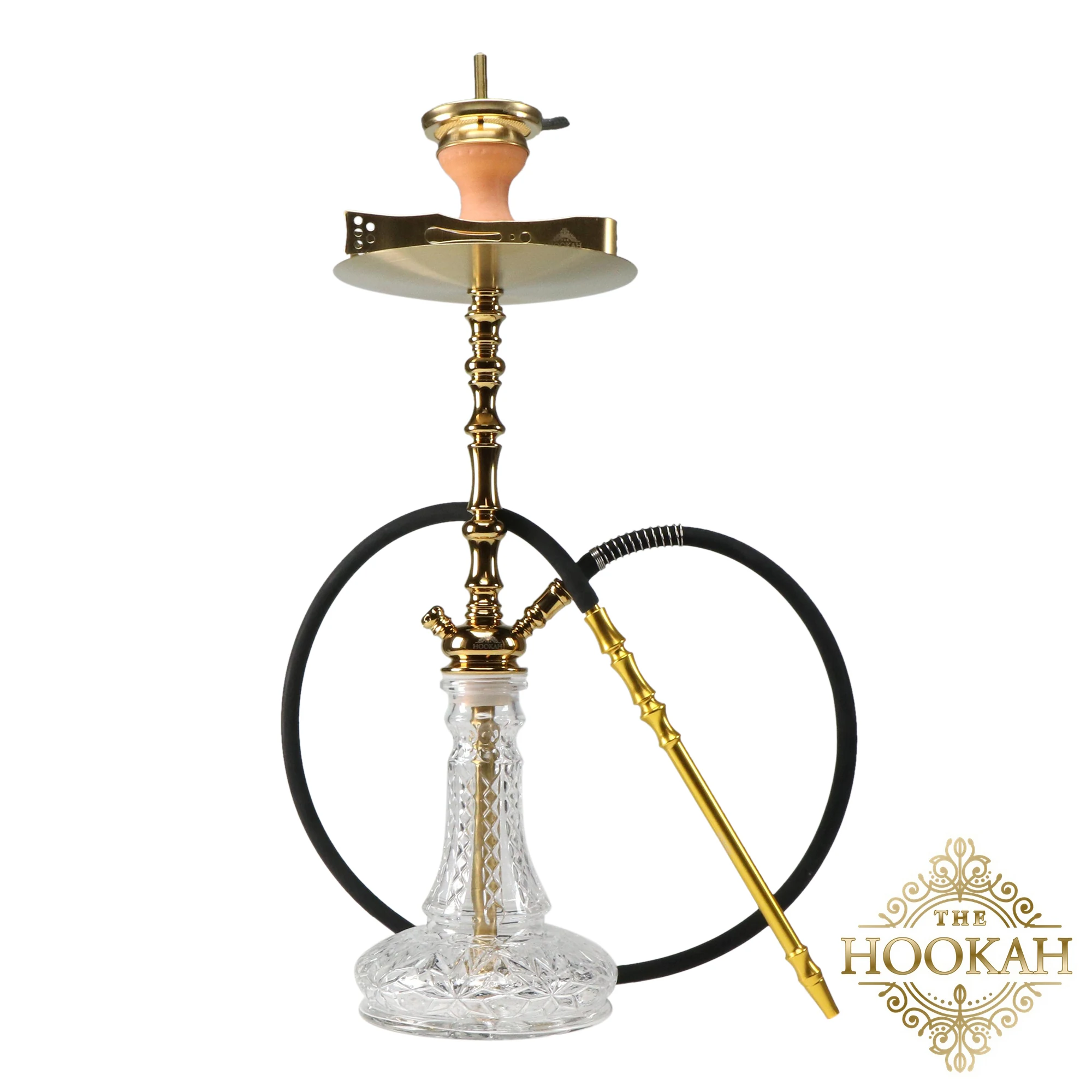 Klassische Shisha im Oldschool-Design mit Glasbowl und Schlauch