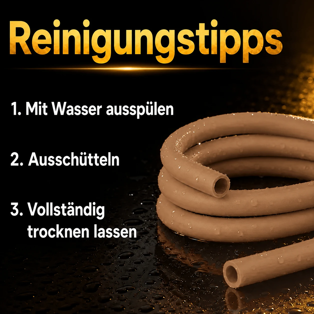 Shisha-Silikonschlauch Gold Matt – Reinigung und Pflege
