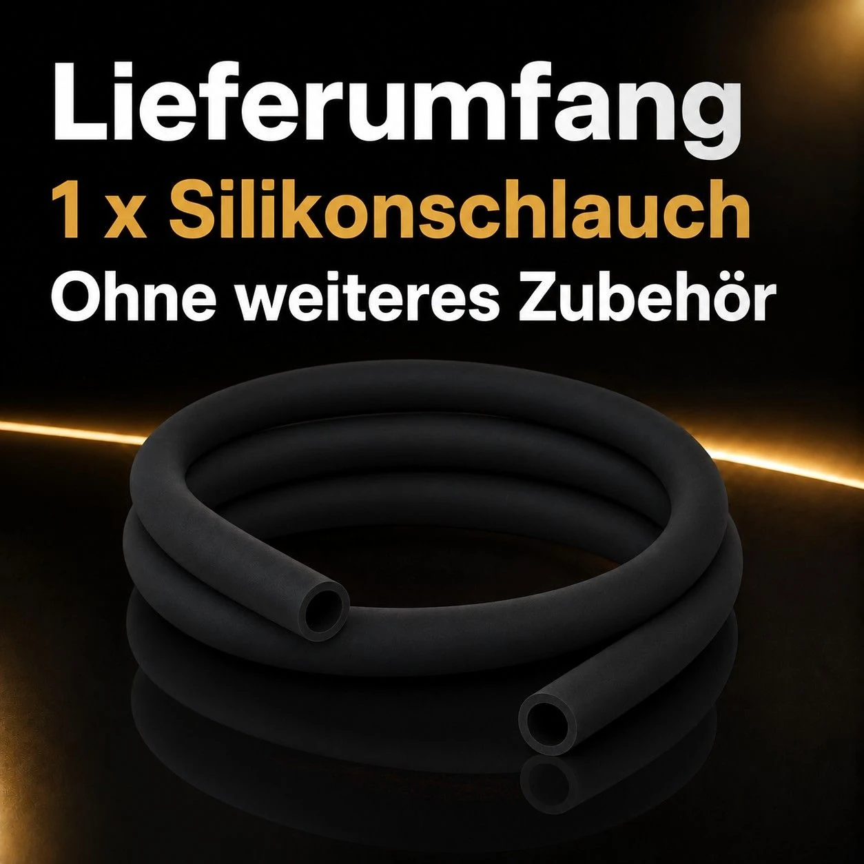 Shisha-Silikonschlauch Schwarz Matt – Lieferumfang