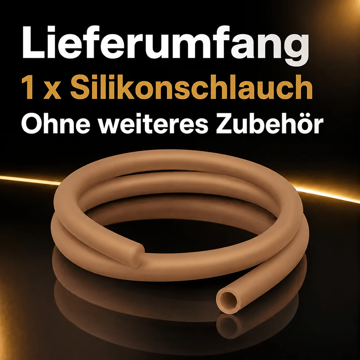 Shisha-Silikonschlauch Gold Matt – Lieferumfang