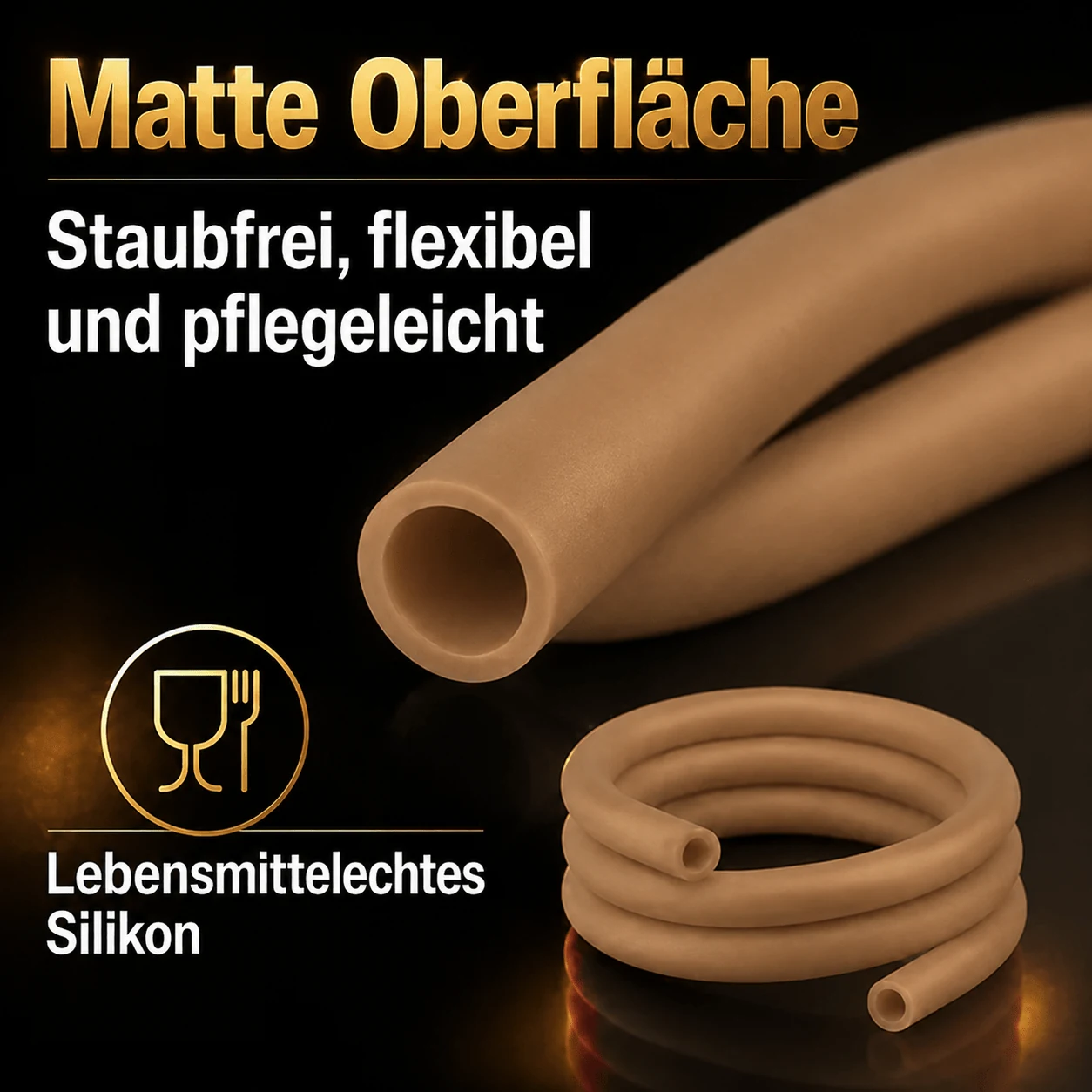Shisha-Silikonschlauch Gold Matt – Material und Oberfläche