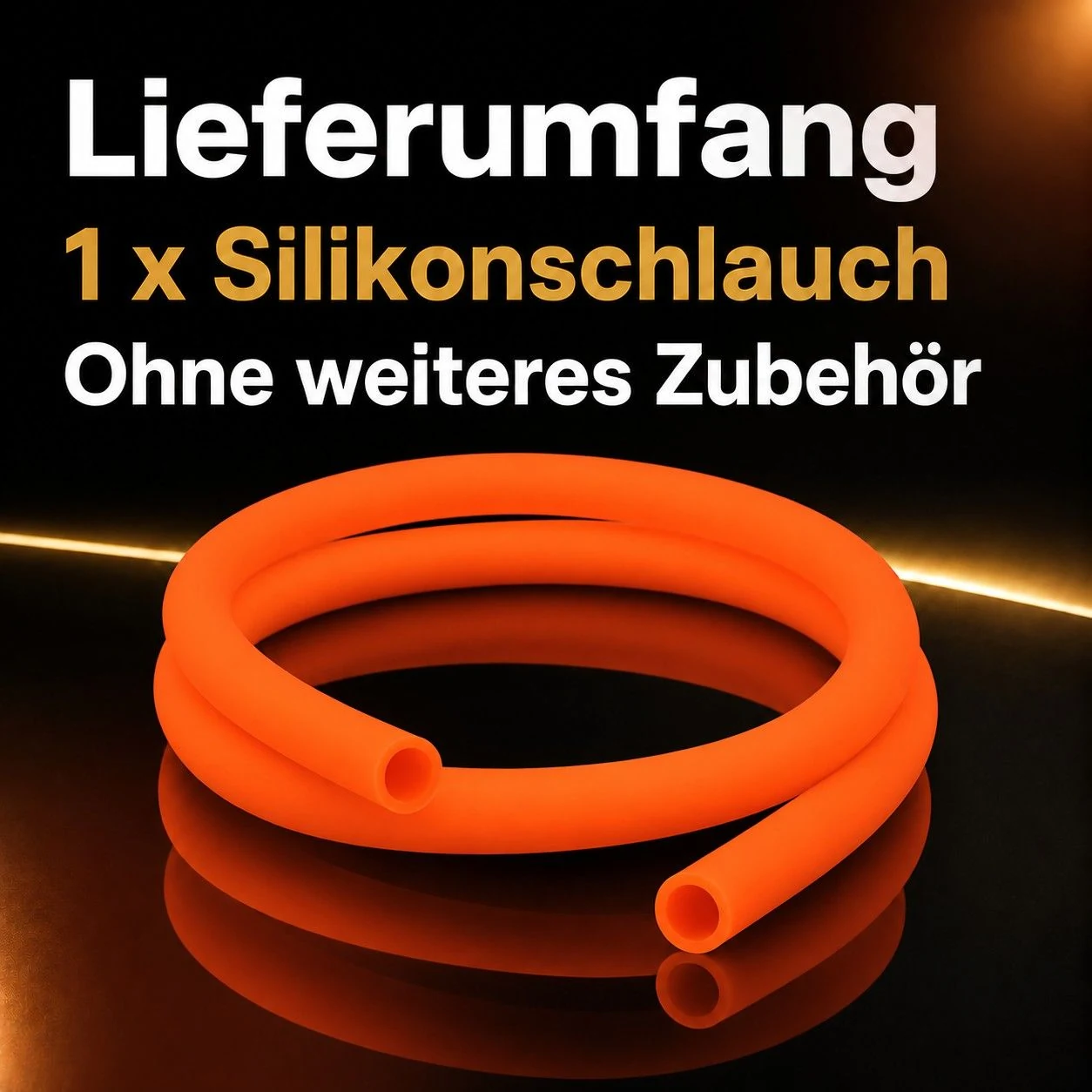 Shisha-Silikonschlauch Orange Matt – Lieferumfang