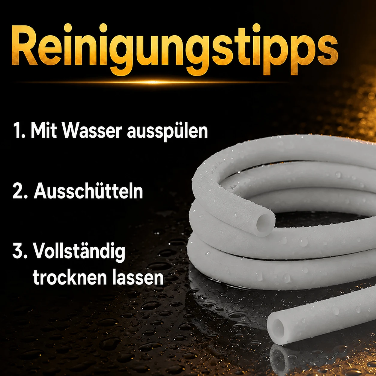 Silikonschlauch Grau Matt – Reinigung und Pflege