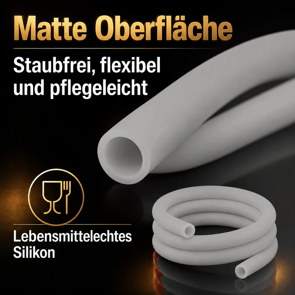 Silikonschlauch Grau Matt – Material und Oberfläche