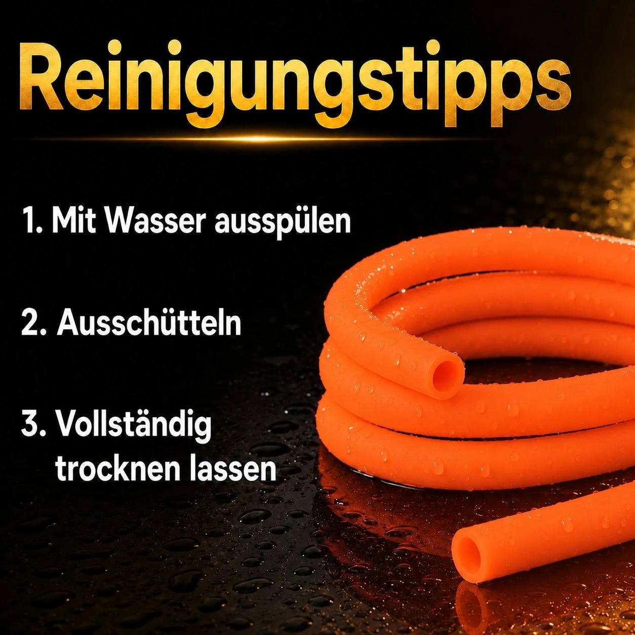Shisha-Silikonschlauch Orange Matt – Reinigung und Pflege