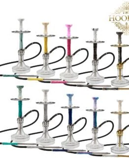 THE HOOKAH 2Pac Shisha aus V2A Edelstahl mit Epoxidharz Rauchsäule, Doppel-Kohleteller und verschiedenen Colorwaves