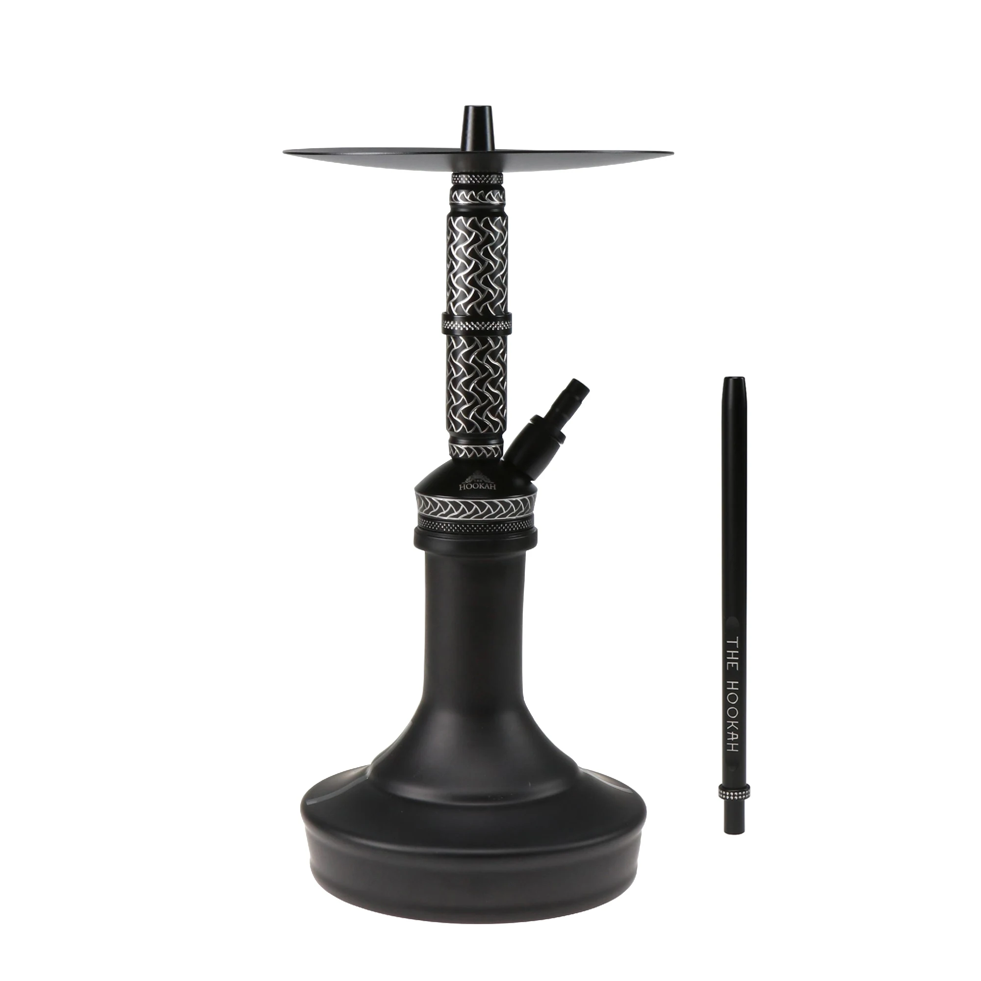 THE HOOKAH VENOM Shisha aus V2A Edelstahl in Schwarz Matt mit CNC Rauchsäule und verstecktem Blow-Off-System
