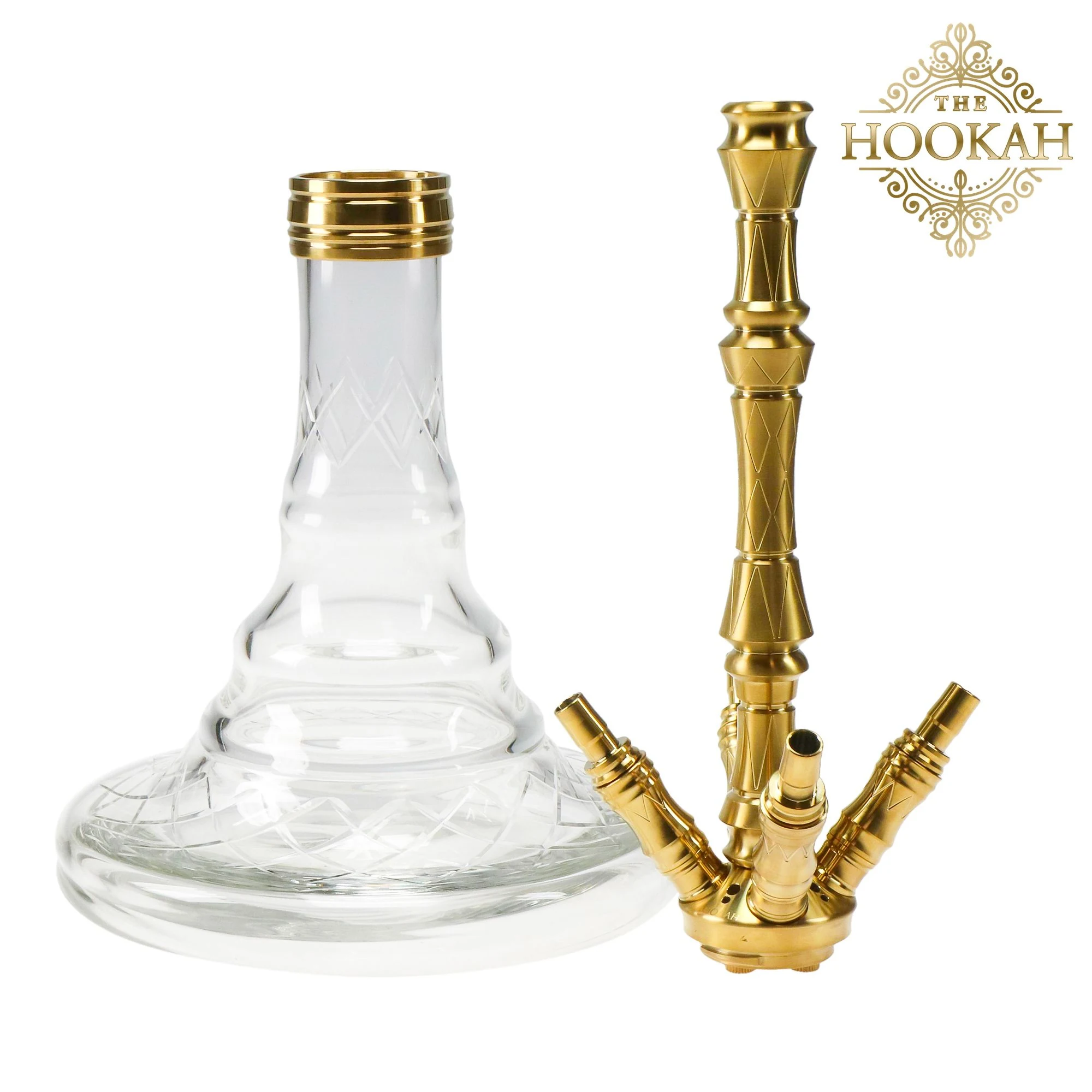 Performante Golden Edition Shisha-Set mit Phunnel und Ehrenzange – Produktansicht
