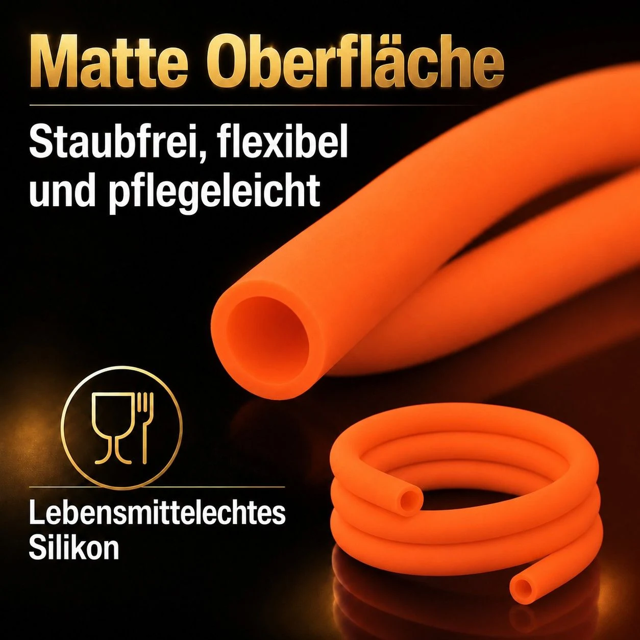 Shisha-Silikonschlauch Orange Matt – Material und Oberfläche