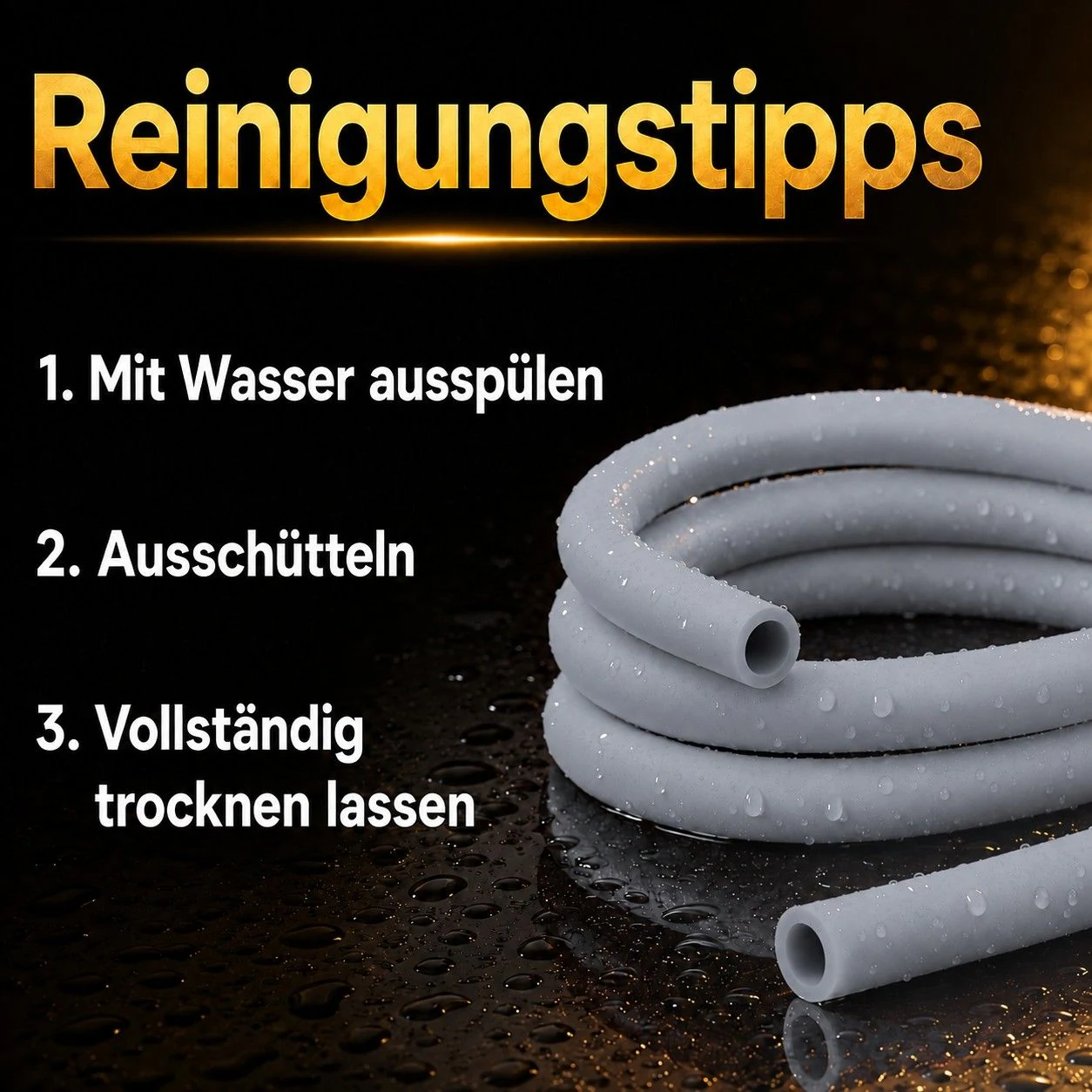 Shisha-Silikonschlauch Silber Matt – Reinigung und Pflege
