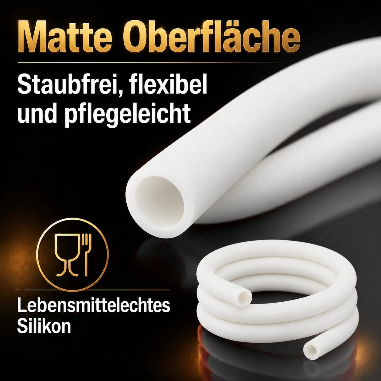Shisha-Silikonschlauch Weiß Matt – Material und Oberfläche