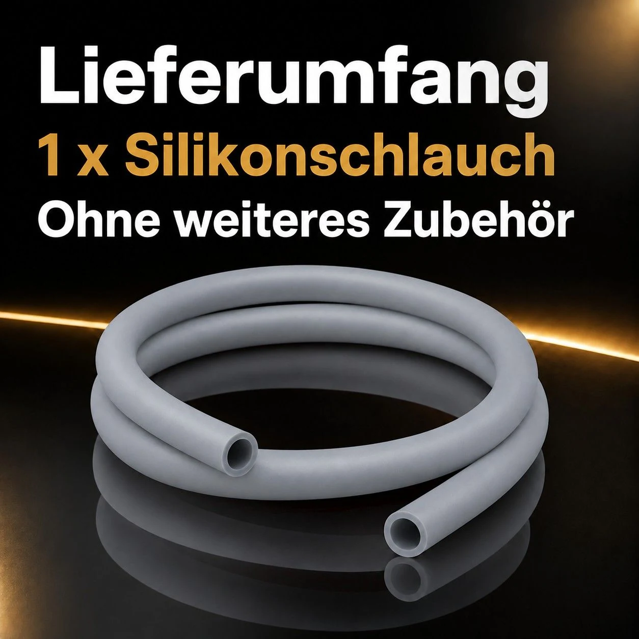 Shisha-Silikonschlauch Silber Matt – Lieferumfang