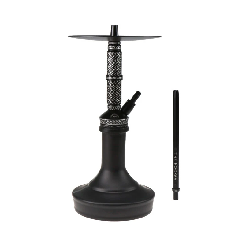 THE HOOKAH VENOM Shisha aus V2A Edelstahl in Schwarz Matt mit CNC Rauchsäule und verstecktem Blow-Off-System
