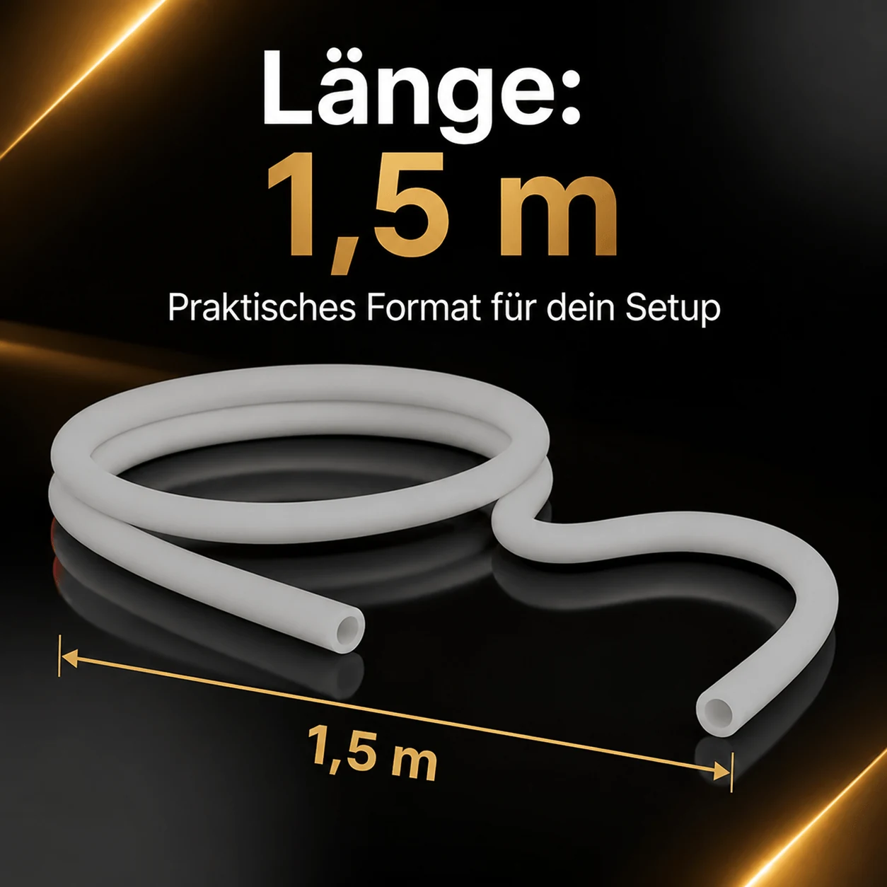 Silikonschlauch Grau Matt – Länge ca. 1,5 m